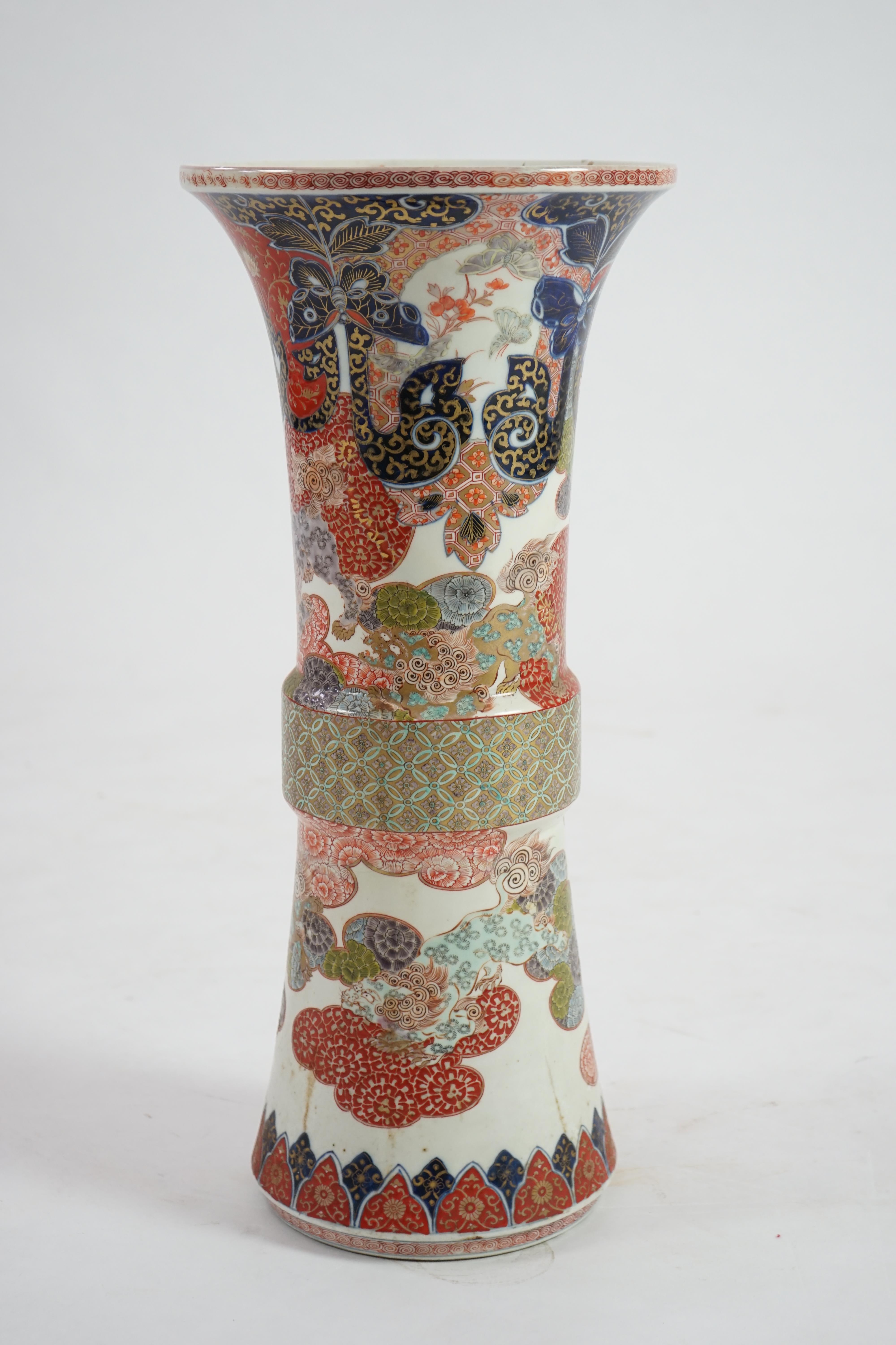 A large Japanese Imari floor standing vase, c.1900